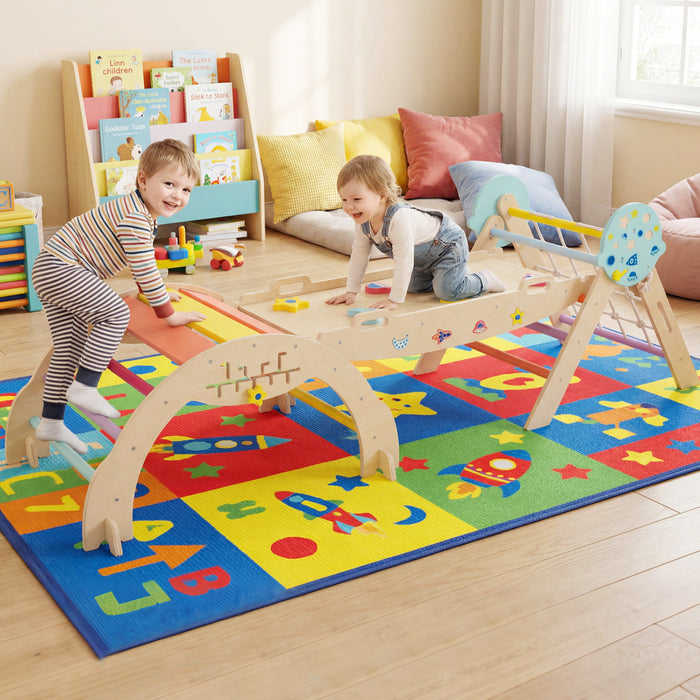 Foldable Climbing Toys with Arch and Climber for Toddlers-