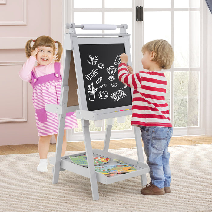 3-in-1 Double-sided Art Easel Foldable Easel for Kids-Pink