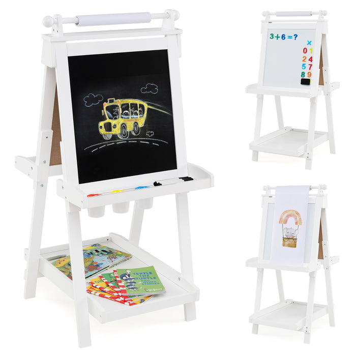 3-in-1 Double-sided Art Easel Foldable Easel for Kids-Pink