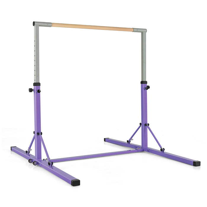 Foldable Gymnastics Bar for Kids - 13-Height Adjustable Training Equipment - Ideal for Gymnastics Practice at Home