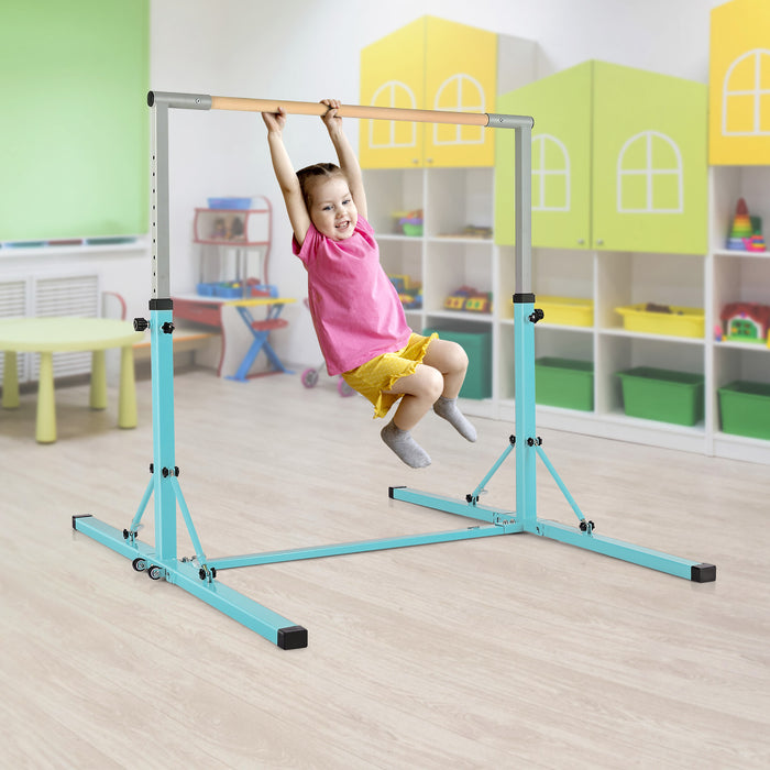 Foldable Gymnastics Bar for Kids - 13-Height Adjustable Training Equipment - Ideal for Gymnastics Practice at Home