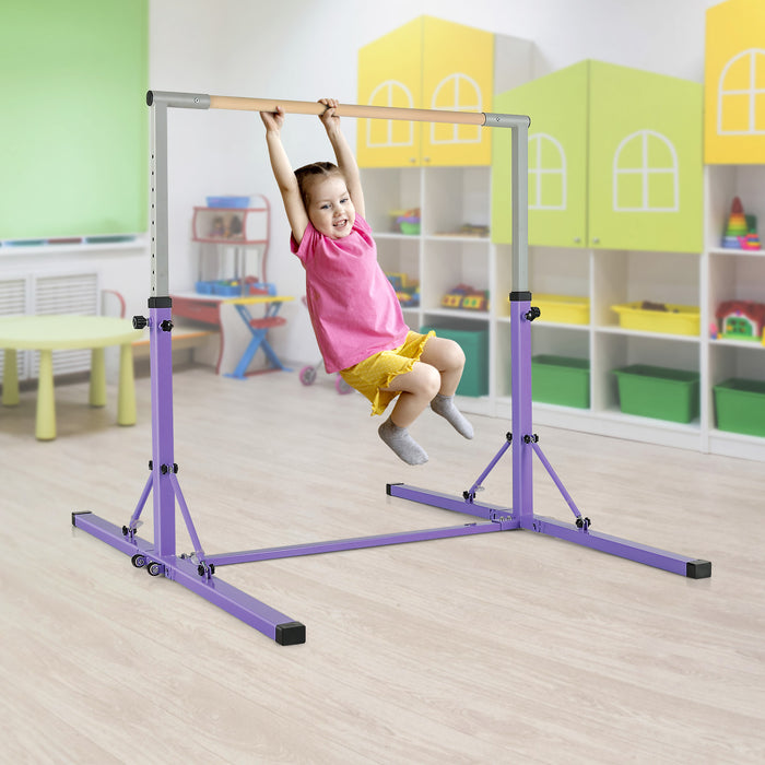 Foldable Gymnastics Bar for Kids - 13-Height Adjustable Training Equipment - Ideal for Gymnastics Practice at Home
