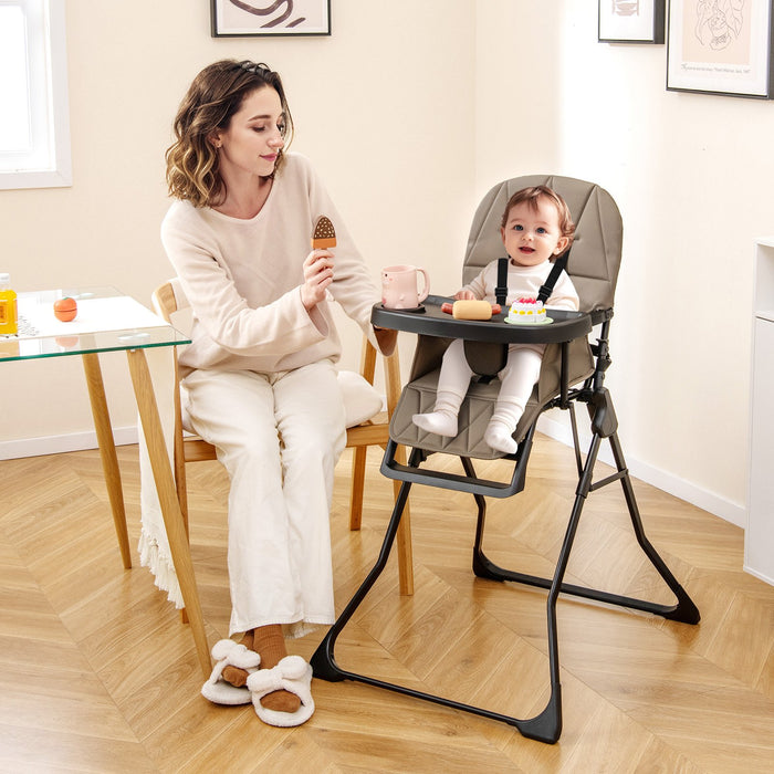 Foldable Baby High Chair with Removable Adjustable Tray-