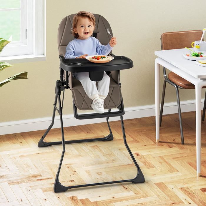 Foldable Baby High Chair with Removable Adjustable Tray-