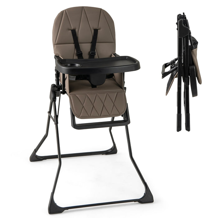 Foldable Baby High Chair with Removable Adjustable Tray-