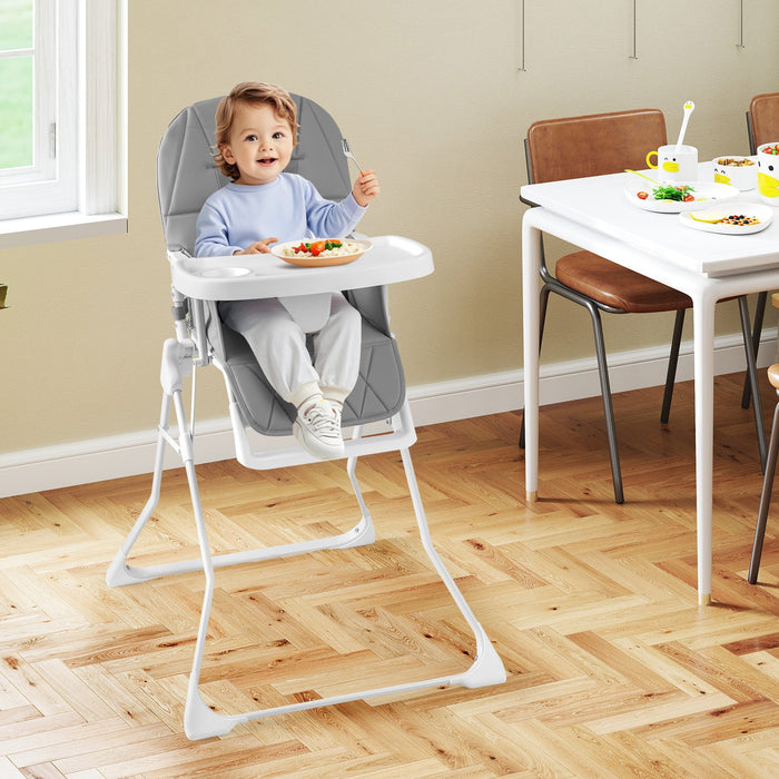 Foldable Baby High Chair with Removable Adjustable Tray-