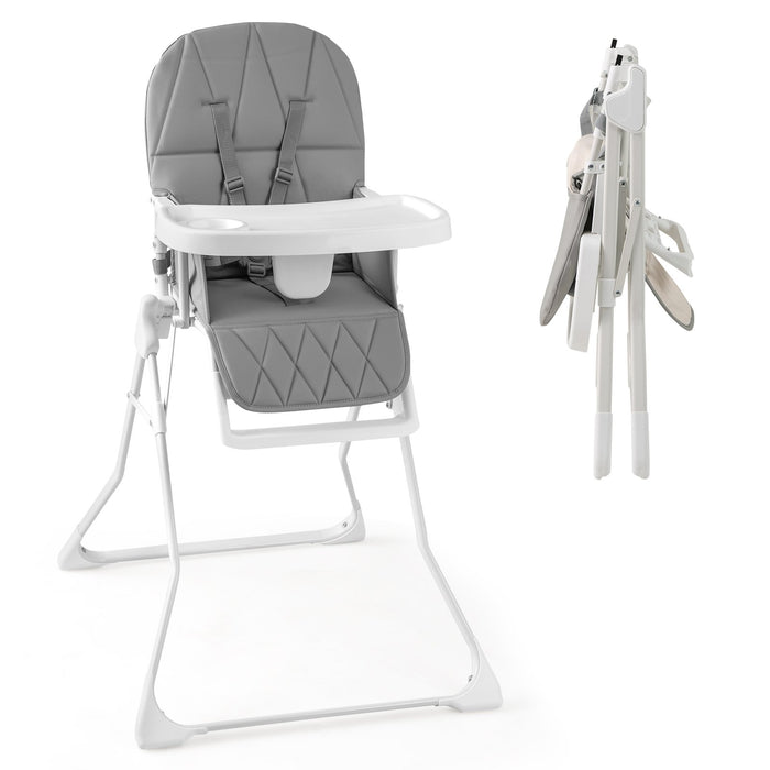 Foldable Baby High Chair with Removable Adjustable Tray-