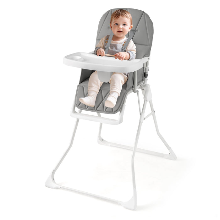 Foldable Baby High Chair with Removable Adjustable Tray-