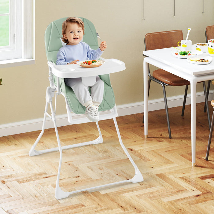 Foldable Baby High Chair with Removable Adjustable Tray-
