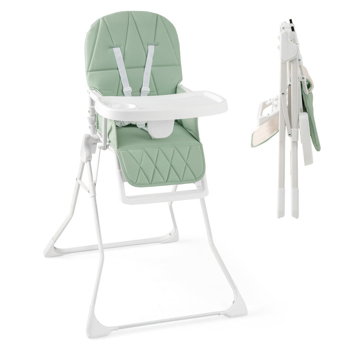 Foldable Baby High Chair with Removable Adjustable Tray-