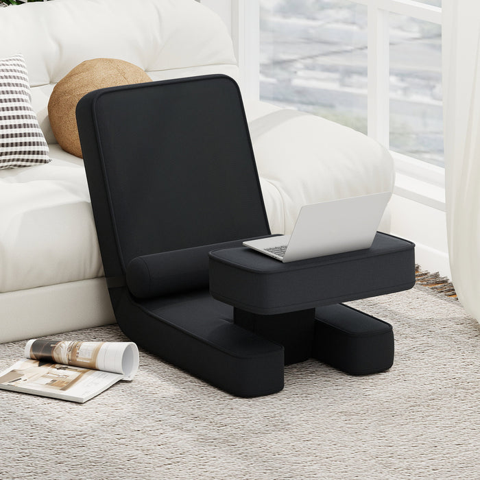 Foldable Lazy Sofa 5-Level Adjustable with Footrest and Tabletop-