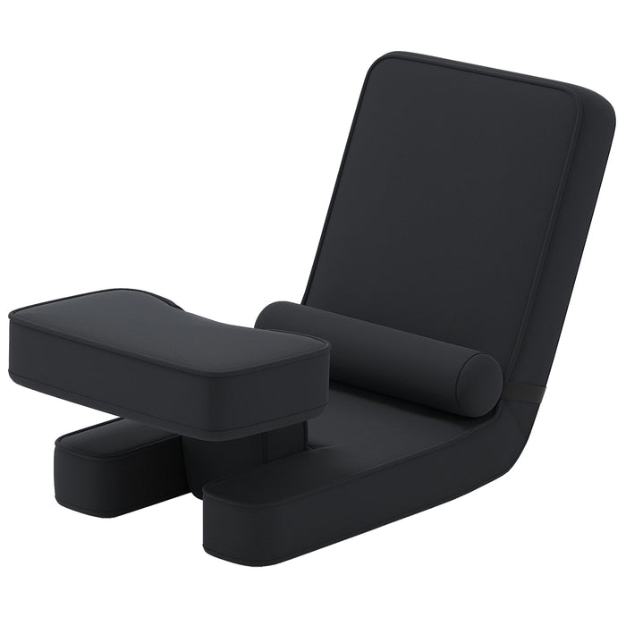 Foldable Lazy Sofa 5-Level Adjustable with Footrest and Tabletop-