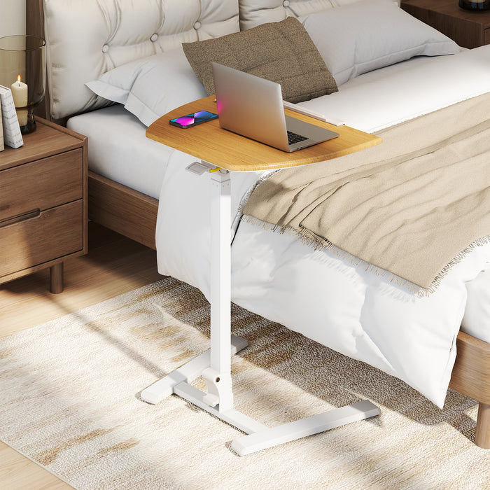 Foldable Mobile Standing Desk with 90° Tiltable Tabletop for Home Office-