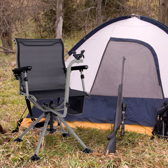 Foldable Shooting and Hunting Chair with 3 Position Adjustable Legs-