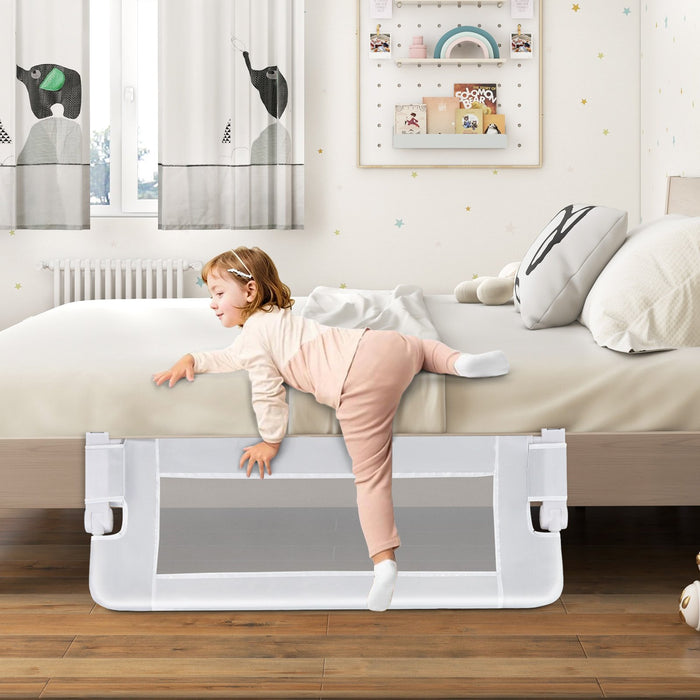 Foldable Toddler Bed Rail with Removable Oxford Cover-