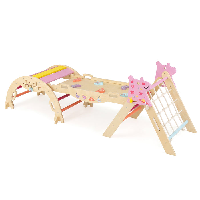3-Piece Foldable Toddler Climbing Toys with Climber Rope and Maze Game-