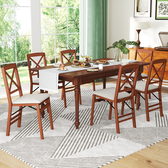 Folding Dining Chairs Set of 2 Kitchen Side Chairs with Padded Seat-Black