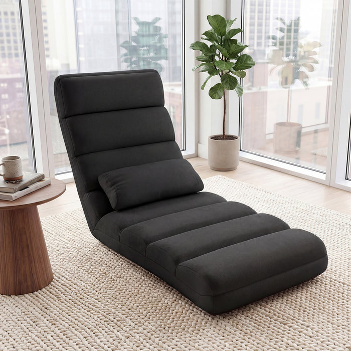 Folding Floor Lazy Sofa Chaise Lounge Sofa with Pillow-