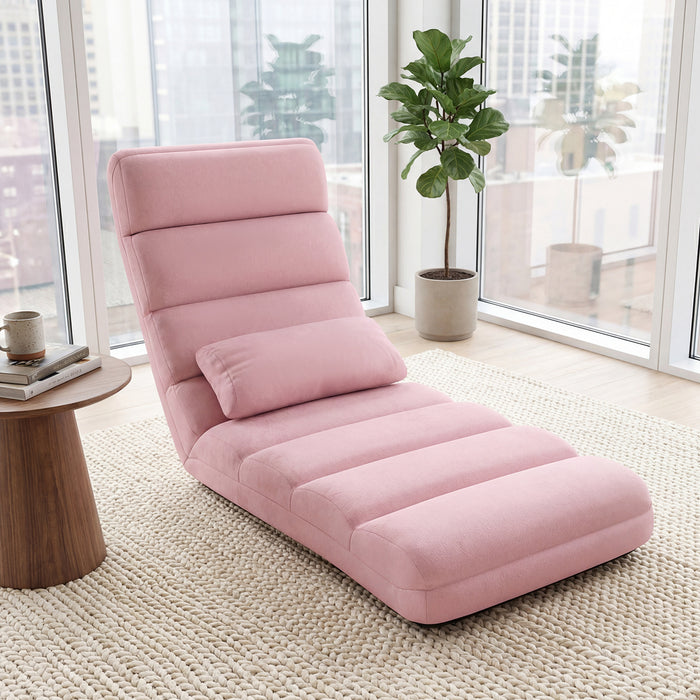 Folding Floor Lazy Sofa Chaise Lounge Sofa with Pillow-