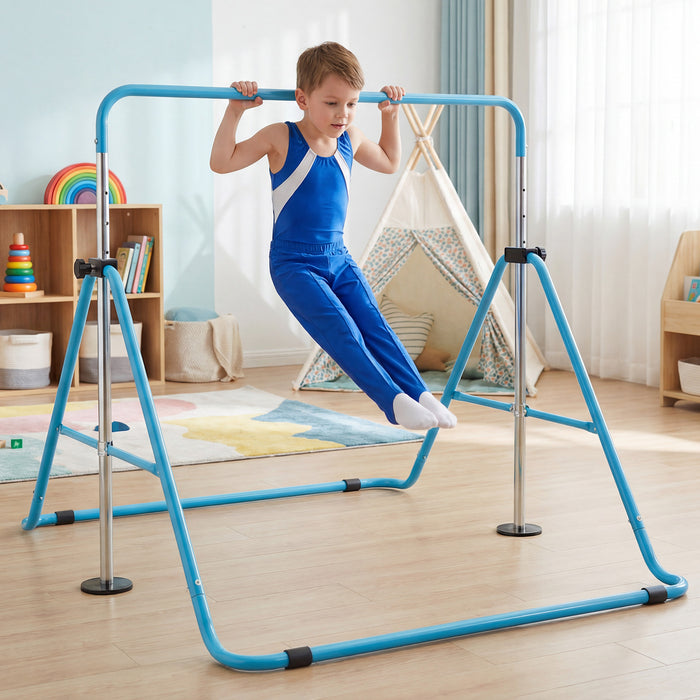 Folding Gymnastics Bar for Kids Height Adjustable Horizontal Kip Training Bar-