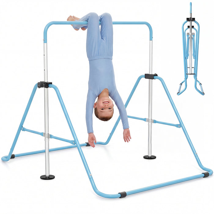 Folding Gymnastics Bar for Kids Height Adjustable Horizontal Kip Training Bar-