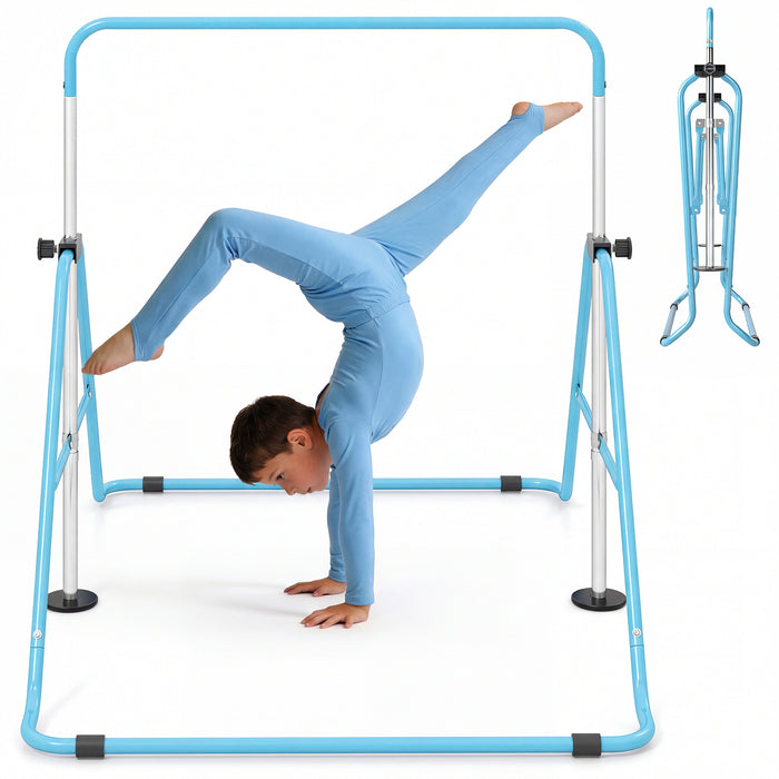 Folding Gymnastics Bar for Kids Height Adjustable Horizontal Kip Training Bar-