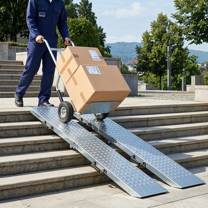 Folding Loading Ramps and 400 KG Capacity 2-Pack Multi-Use Ramps with Handles for Pickup Truck and Trailer-