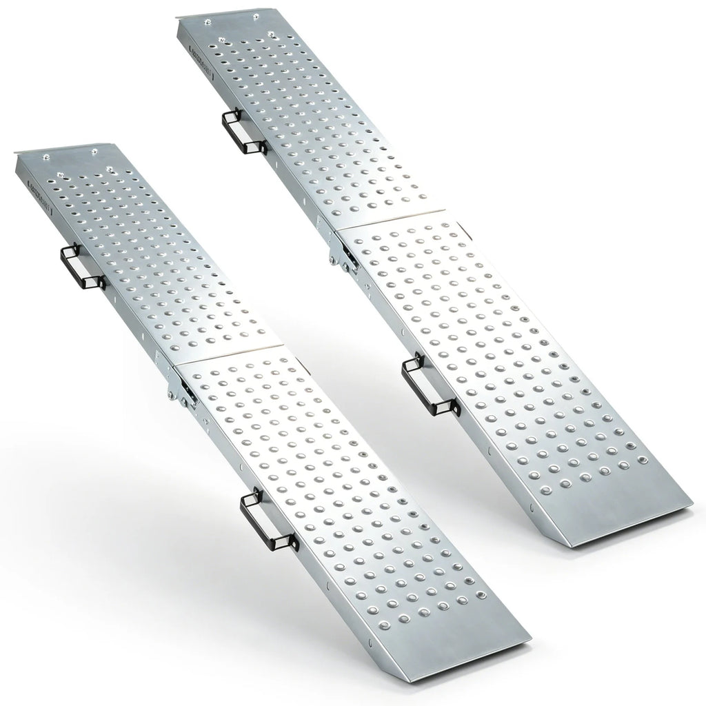 Folding Loading Ramps and 400 KG Capacity 2-Pack Multi-Use Ramps with Handles for Pickup Truck and Trailer-