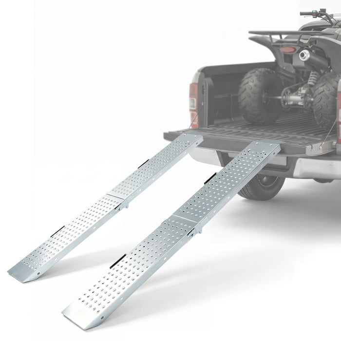 Folding Loading Ramps and 400 KG Capacity 2-Pack Multi-Use Ramps with Handles for Pickup Truck and Trailer-