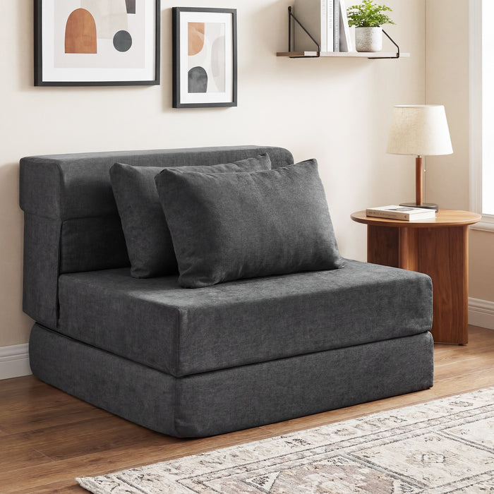 Folding Sofa Bed 3-in-1 Convertible Sleeper Chair with Pillows-