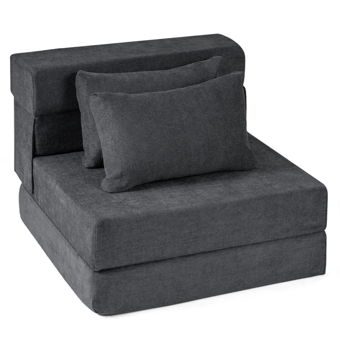 Folding Sofa Bed 3-in-1 Convertible Sleeper Chair with Pillows-