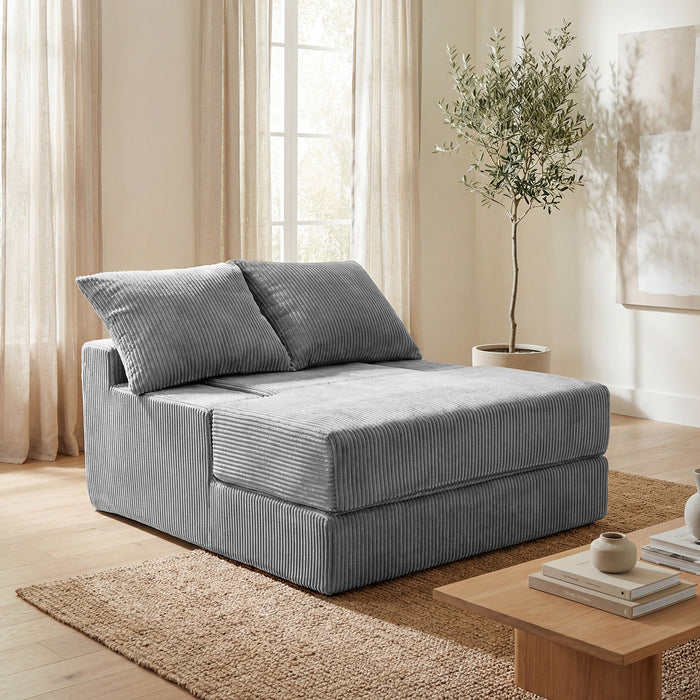 Folding Sofa Bed with Dual Pillows & Machine-Washable Cover for Living Room Bedroom-