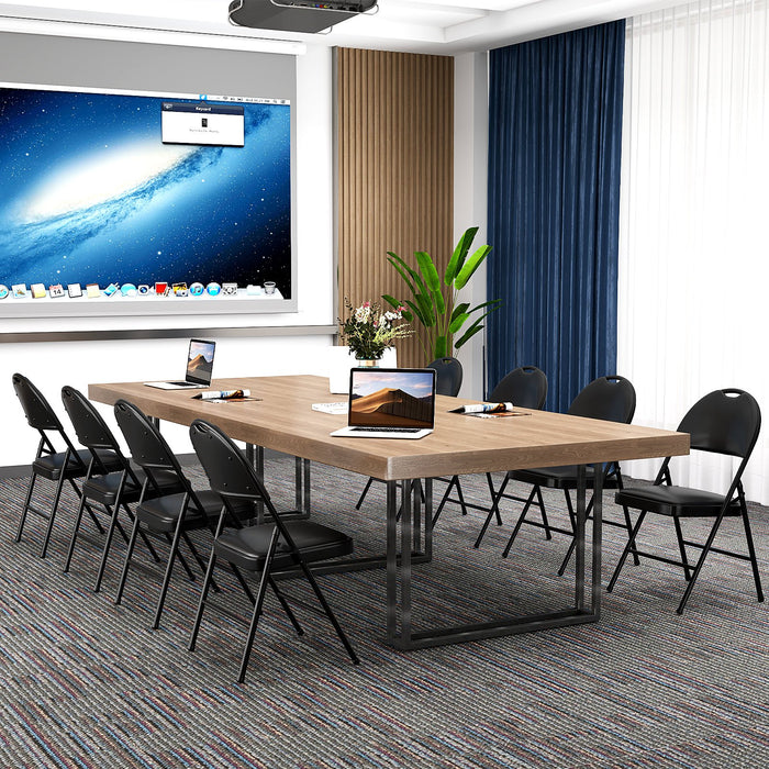 Folding Chairs Padded Party Chairs with Metal Frame and Carry Handle-4 Pack