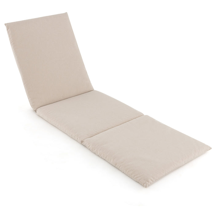 Outdoor Folding Chaise Lounge Cushion - Dark Grey Patio Furniture Pad with Straps - Ideal for Outdoor Fun & Comfort