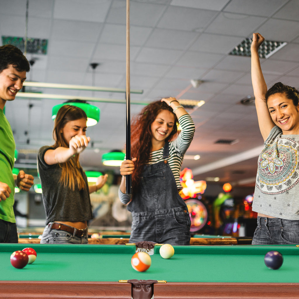 Foldable Billiards Table Set - Features Foldable Legs and Adjustable Foot Levelers - Perfect for Casual and Competitive Players in need of Space-Efficient Design