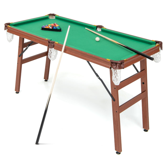 Foldable Billiards Table Set - Features Foldable Legs and Adjustable Foot Levelers - Perfect for Casual and Competitive Players in need of Space-Efficient Design