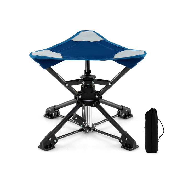 Folding Swivel Camping Hunting Stools with Anti-Sink Feet and Carry Bag-