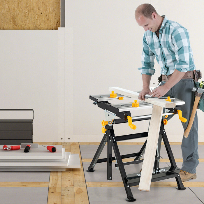 Lightweight Work Table Folding Work Table Portable Workbench with Tiltable Platform- — Shopsta UK