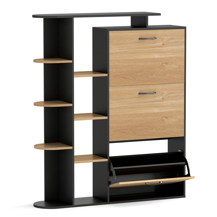 Freestanding Shoe Organizer with 3 Flip Drawers and 8 Adjustable Drawer Shelves-