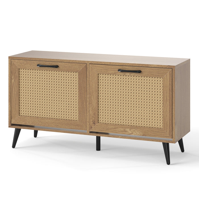 Freestanding Shoe Storage Cabinet with 2 Flip Drawers and Adjustable Shelves-