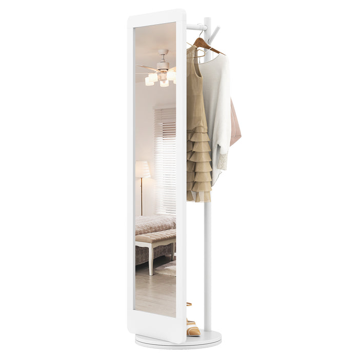 Full Length 2-in-1 Freestanding Dressing Mirror with Coat Rack-