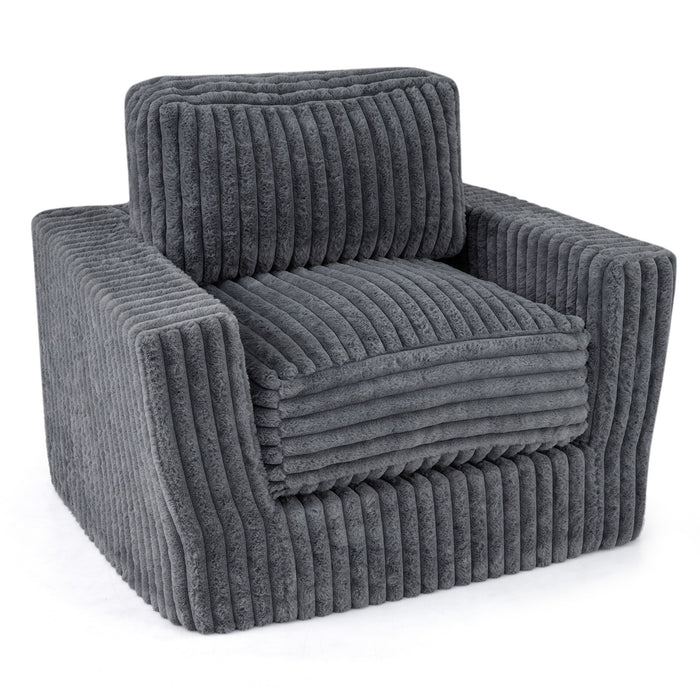 Furry Boneless Couch for Small Spaces with Removable Cover and Pillow-