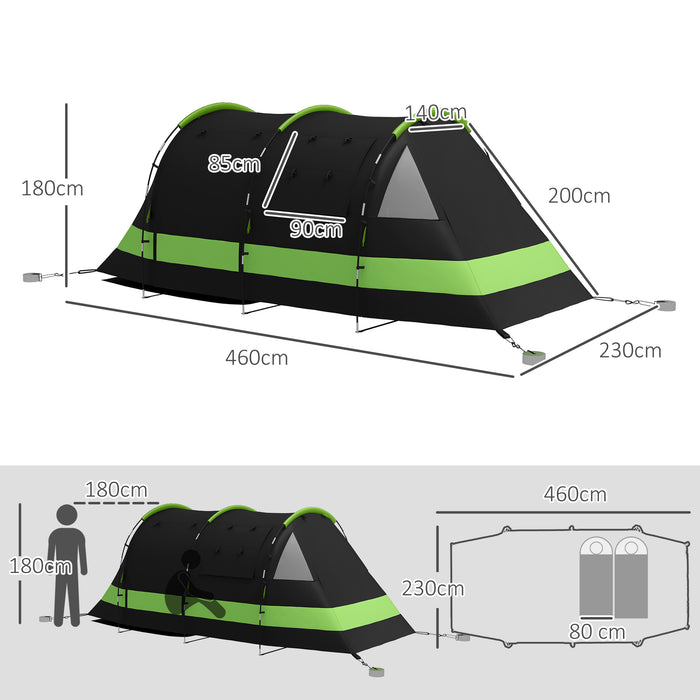 4-5 Person Blackout Camping Tent - Bedroom & Living Room, 3000mm Waterproof for Fishing, Hiking, Festivals - Ideal Shelter for Outdoor Enthusiasts