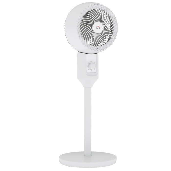 HOMCOM 9'' Air Circulator Fan 3 Speed, 70° Oscillation 90° Vertical Tilt, Carry Handle, Pedestal Fan, Pedestal Fan for Living Room, Bedroom, Office, White