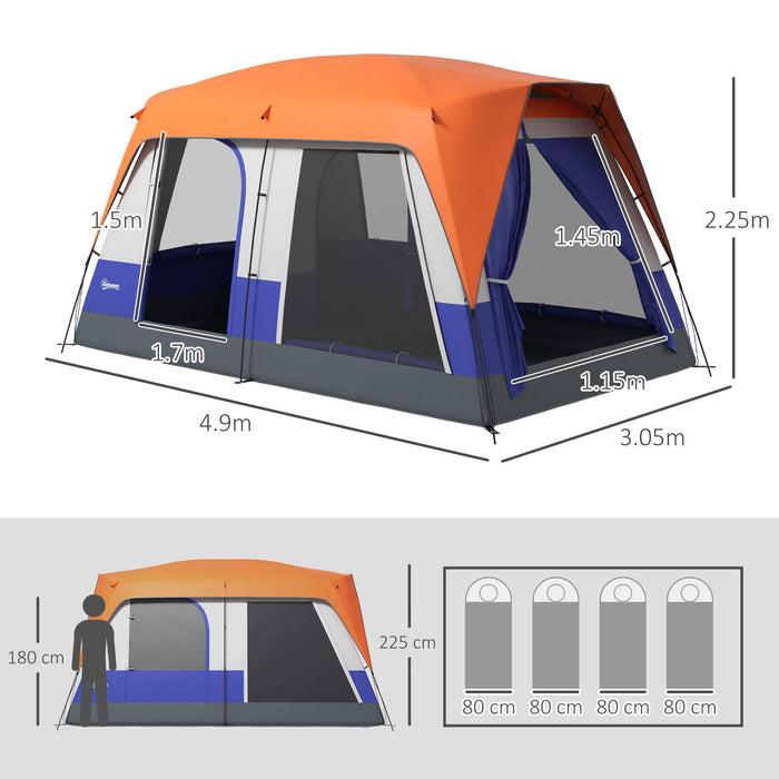 Seven-Man Camping Tent - Spacious Shelter with Compact Rainfly, Essential Accessories Included - Ideal for Group Outdoor Adventures