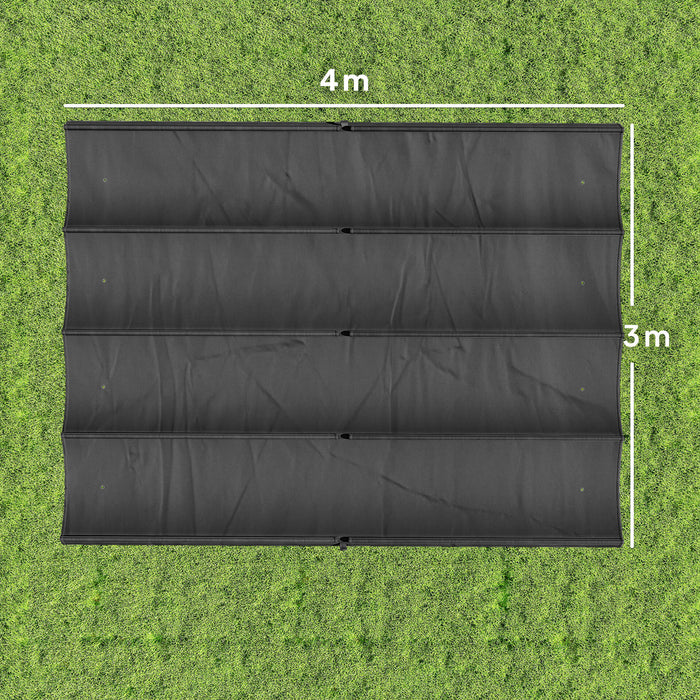 Outsunny Retractable Pergola Canopy Only, 3.92 x 3.5 m, UV30+ Replacement Canopy Cover for 4 x 3 m Pergola, Dark Grey
