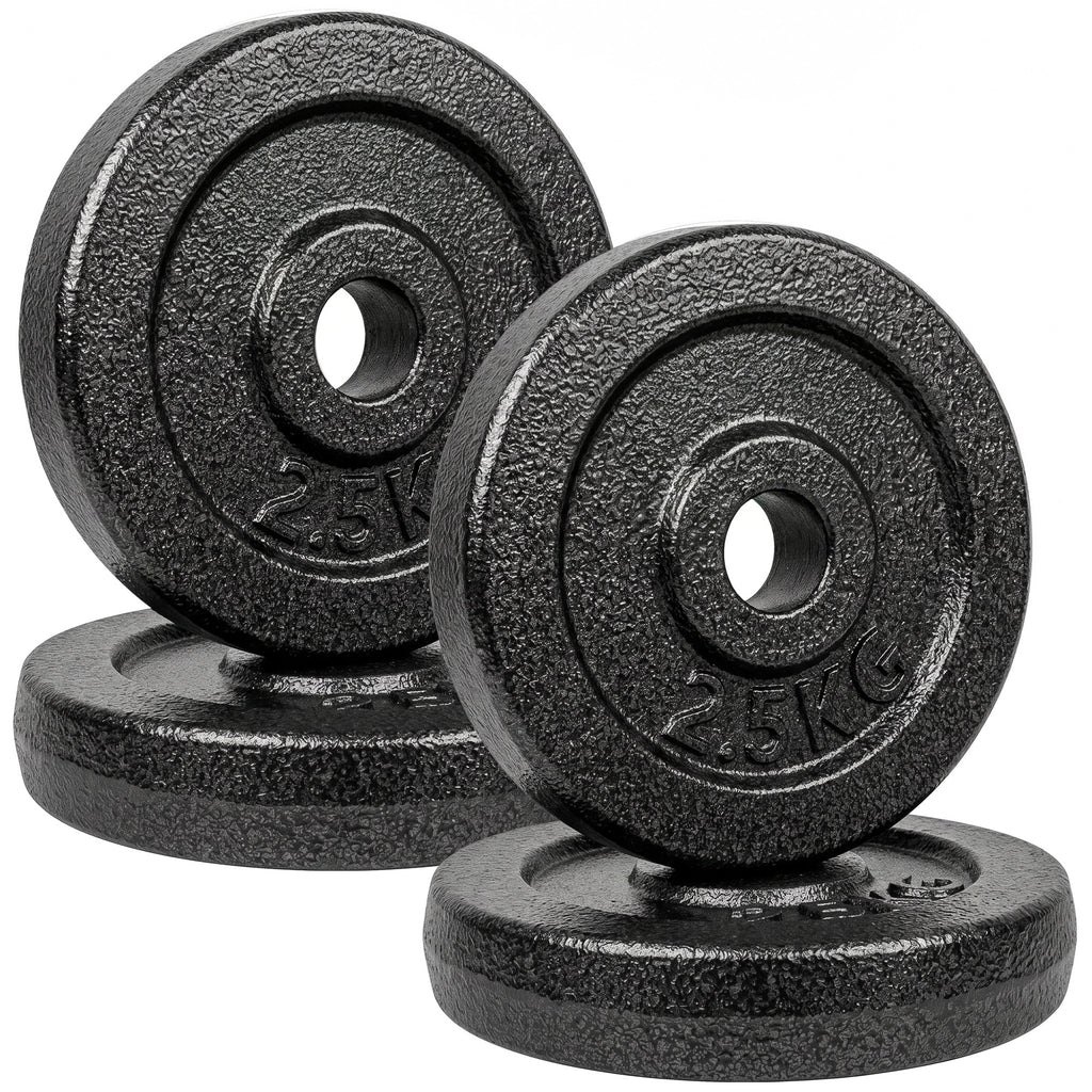 SPORTNOW Weight Plates Set, 1"/2.5cm Weight Disc Pair, 4 x 2.5kg Metal Dumbbell/Barbell Plates for Home Gym