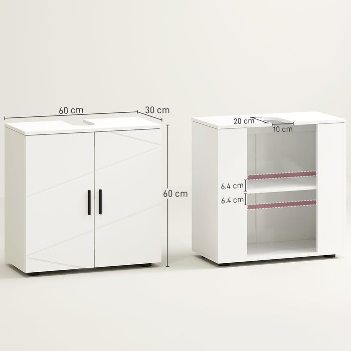 kleankin Under Sink Cabinet with Shelf - White