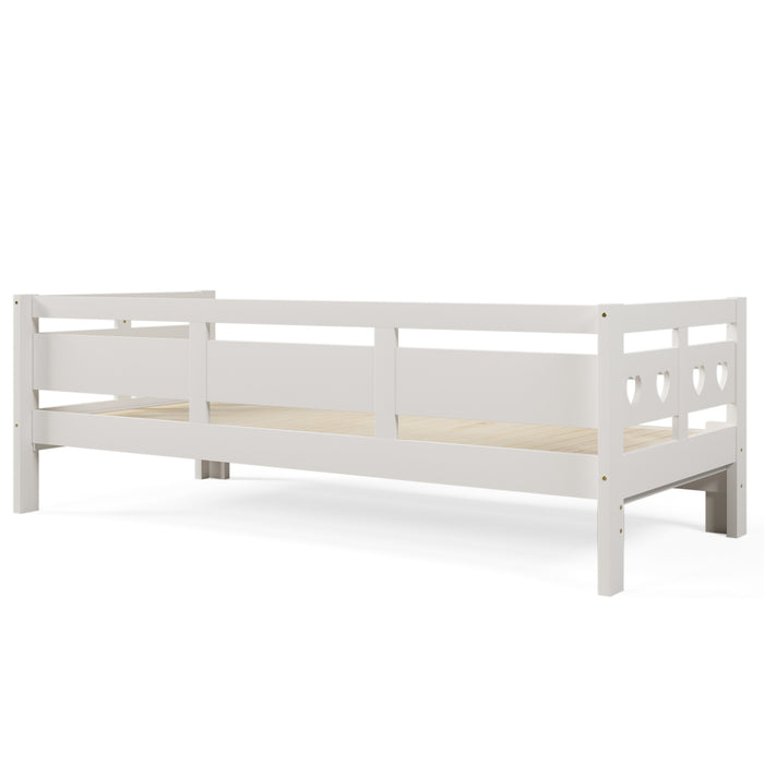 Wooden Daybed with Trundle - 3FT Single Sofa Guest Bed for Living Room & Bedroom, White - Space-Saving Sleeper Solution for Guests