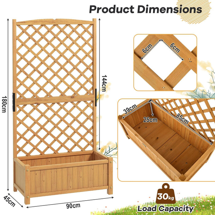 Diamond Trellis Raised Garden Bed - Includes Support Structure for Climbing Plants - Perfect for Urban Gardens or Small Spaces